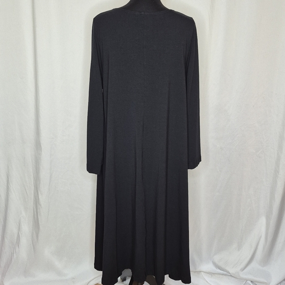 Bryn Walker Black Bamboo/Organic Cotton Scoop Neck Long Sleeve Maxi Dress - Sz S - Picture 4 of 9